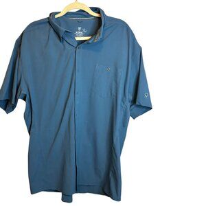KÜHL Bandit Short Sleeve Button Front Shirt Men’s XXL 2X Outdoor Blue
